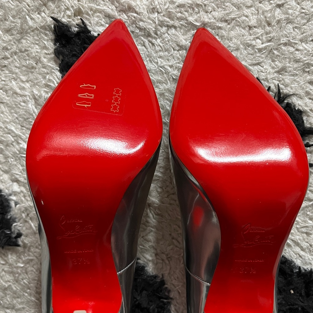 Christian Louboutin size 37.5 so Kate 120 Silver High Heel Pumps - Picture 13 of 16